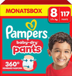 Pampers Baby-Dry Pants Size 8, 117 Nappies, 19 kg+