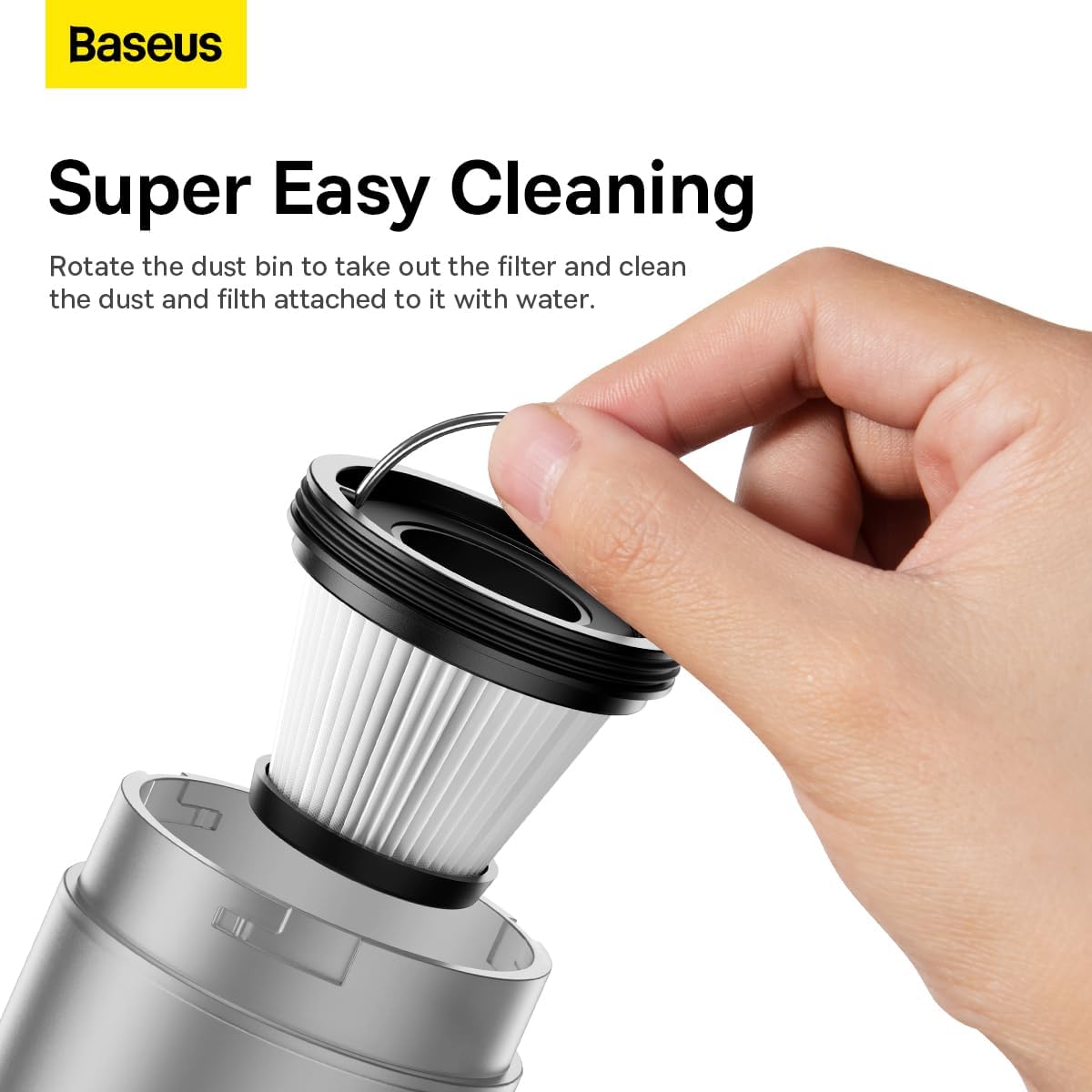Baseus A3lite Car vacuum Cleaner Detachable and Washable Filter Pack of 2 (Black) — Black