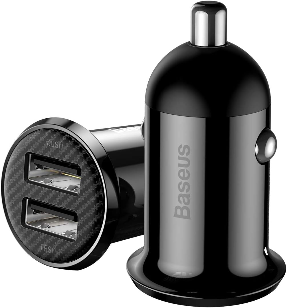 Baseus Grain Pro Dual USB-A Car Charger 4.8A — Blue