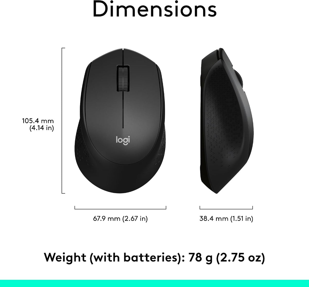 Logitech M330 Wireless Mouse — Black