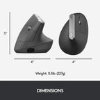 Logitech MX Vertical Wireless Mouse — Graphite