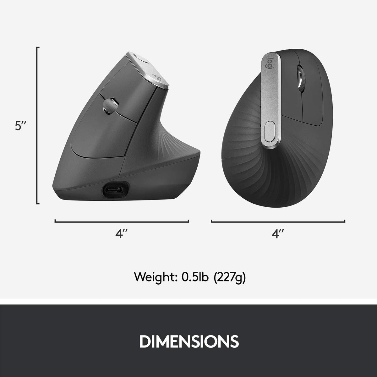 Logitech MX Vertical Wireless Mouse — Graphite