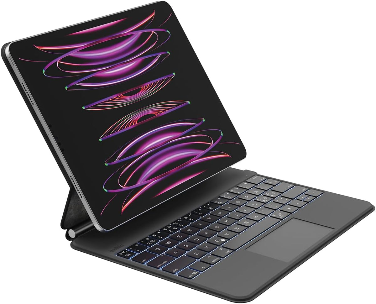 Belkin Pro iPad Keyboard Case with Magnetic Stand, Backlit Bluetooth Keys, Precision Trackpad, Apple Pencil Holder, Premium Leather Design, QWERTY, Media Shortcuts, Compatible with iPad Pro 13” M4/M5