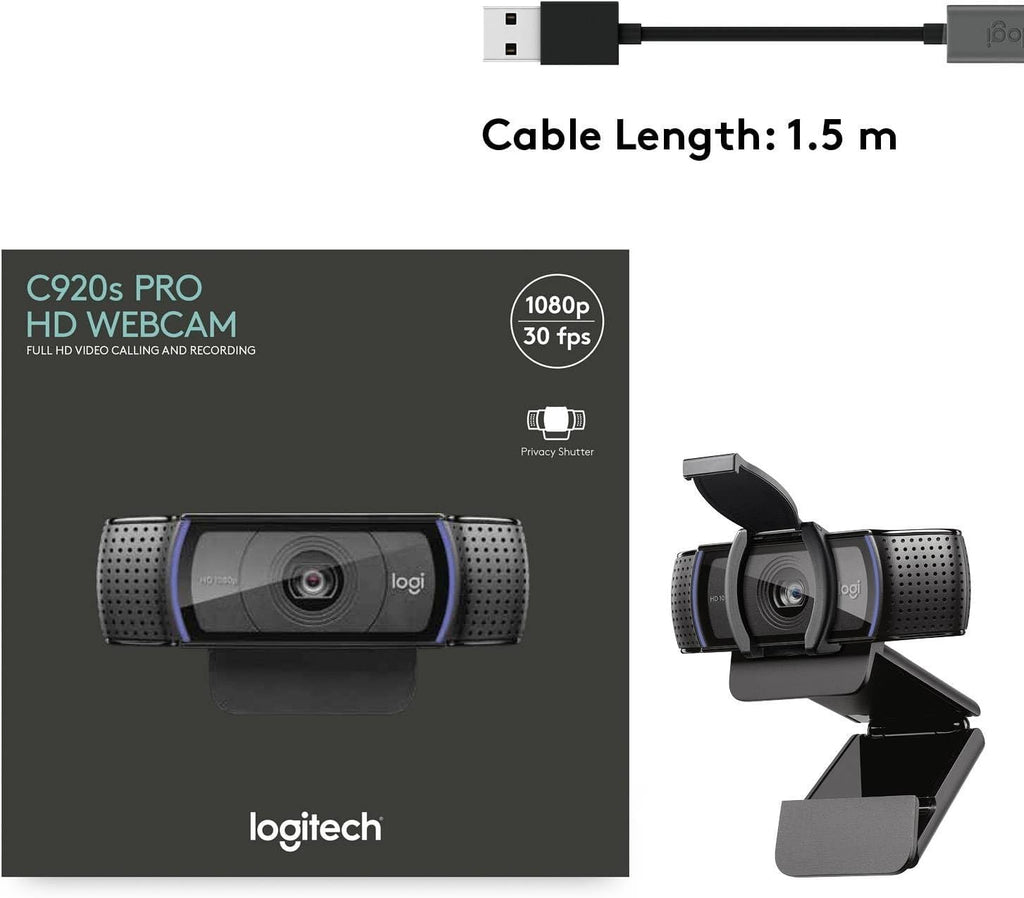 Logitech C920S Webcam — Black