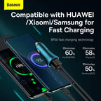 Baseus Golden Contactor Max Dual Fast Car Charger, 60W, Blue