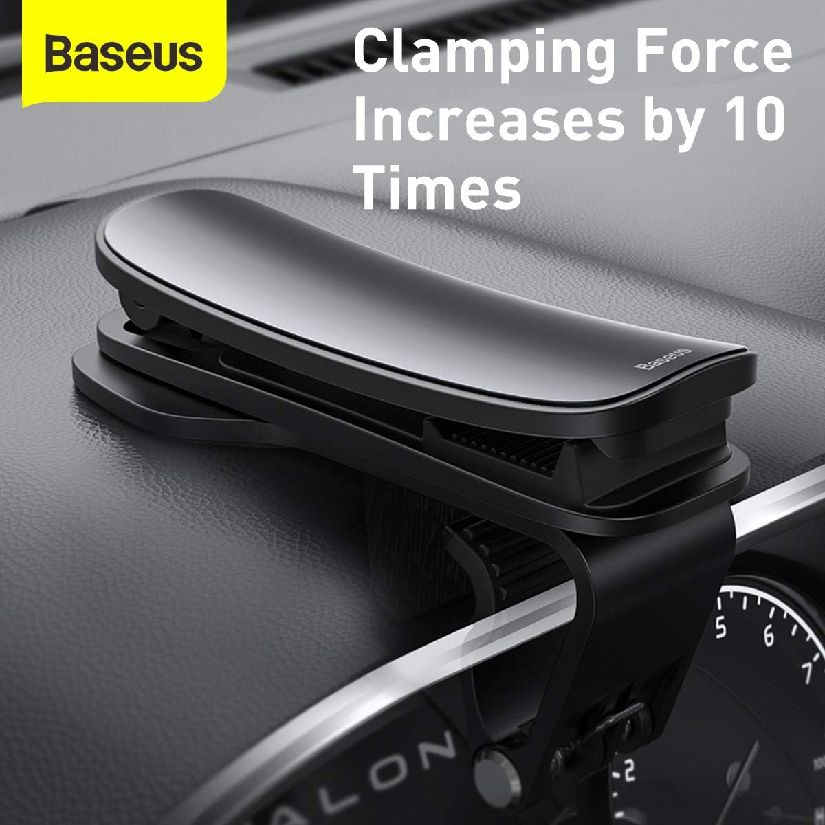 Baseus Car Phone Holder for Centre Console Dashboard, 360° Adjustable Car Phone Mount — 180°-Ultra Stable-BMP — Black