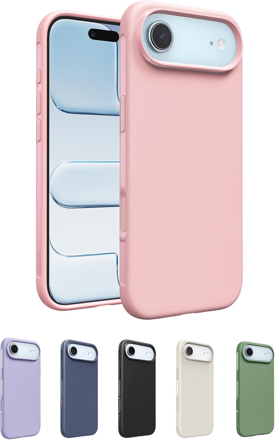 Belkin SheerForce Protect MagSafe Compatible iPhone Air Case with Slim Design & Anti-Scratch Treated Coating - Magnetic, Transparent, & Shockproof Protective iPhone Case - Pink
