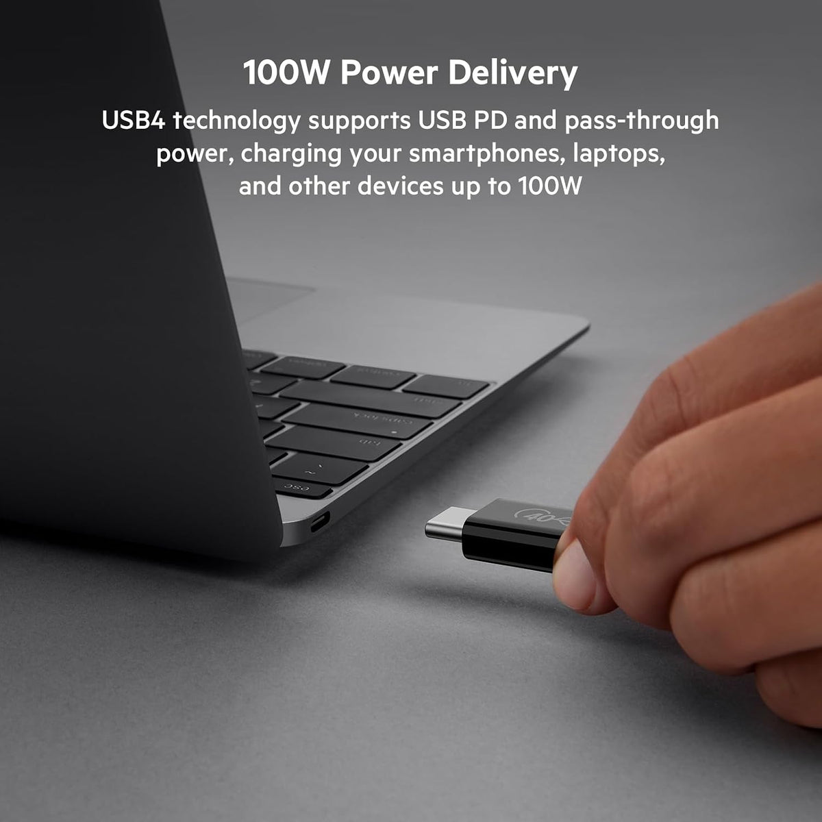 Belkin USB4, USB-C to USB-C Cable, USB IF Certified with Power Delivery up to 100W, 40 Gbps Data Transfer Speed and Backwards Compatible with Thunderbolt 3, USB 3.2, charging cable, more - 0.8m