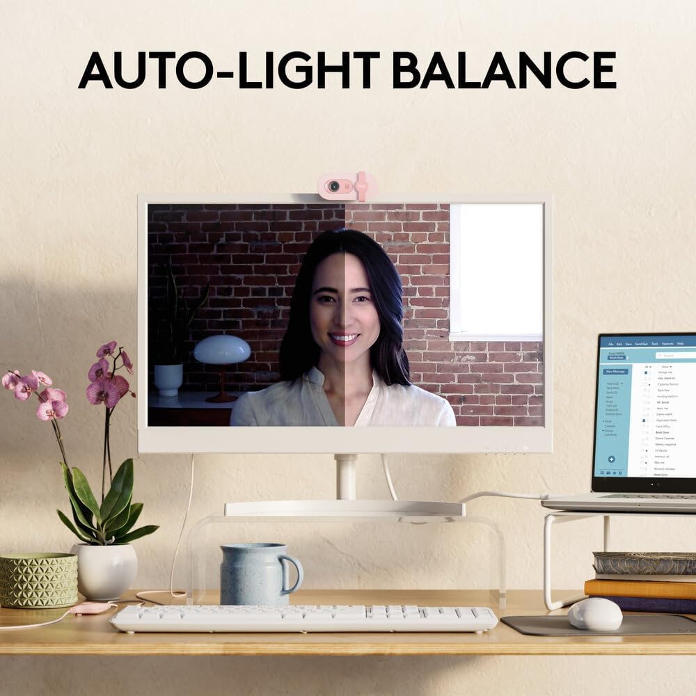 Logitech BRIO 100 Webcam — Rose