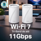 TP-Link Deco BE65(2-pack), BE9300 Mbps, 4 × 2.5 Gbps Ports, 320 MHz Channels, Works on a 6 GHz Band, Connectivity up to 200 Devices, VPN, WPA3, Tri-Band Wi-Fi 7 Mesh System