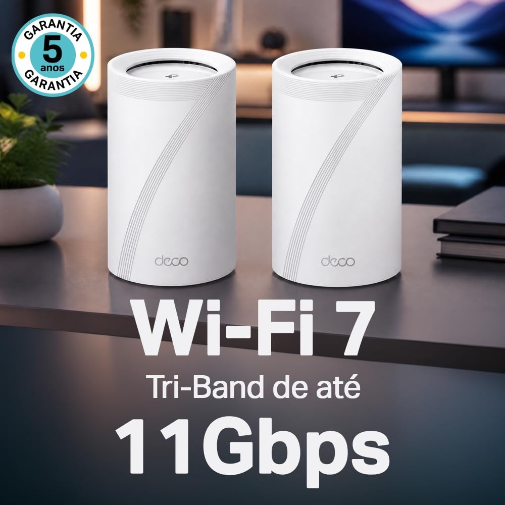 TP-Link Deco BE65(2-pack), BE9300 Mbps, 4 × 2.5 Gbps Ports, 320 MHz Channels, Works on a 6 GHz Band, Connectivity up to 200 Devices, VPN, WPA3, Tri-Band Wi-Fi 7 Mesh System