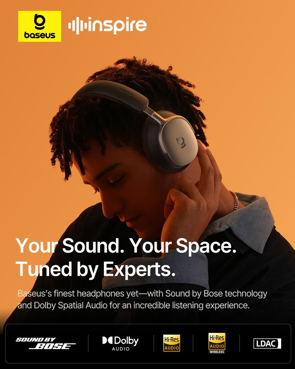 Baseus Inspire XH1 Noise-Cancelling Headphones — Black