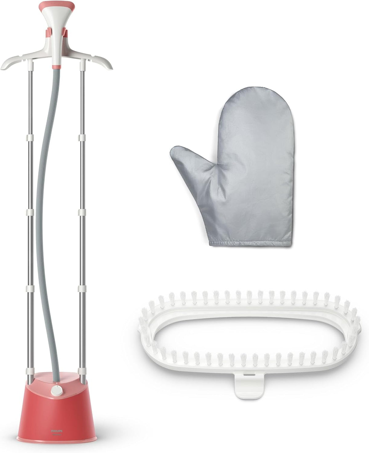 Philips Stand Steamer 1800W, 36g/min Continuous Steam, Ready in 45 Seconds — Soft Red