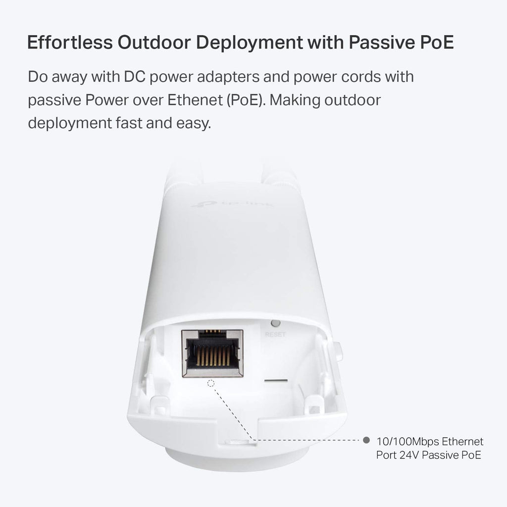 TP-Link EAP110-Outdoor V3 | Omada N300 Wireless Outdoor Access Point | WiFi Coverage up to 200 meters| Passive PoE w/Free PoE Injector | SDN Integrated | Cloud Access & Omada App