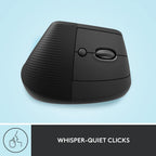 Logitech Lift Vertical Wireless Mouse — Graphite