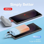 Baseus Popsicle Mini Fast 5.2k Power Bank 5,200mAh with Built-in USB-C Cable, Orange — Orange