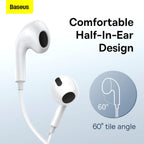Baseus Encok C17 USB-C Wired Earphones — White