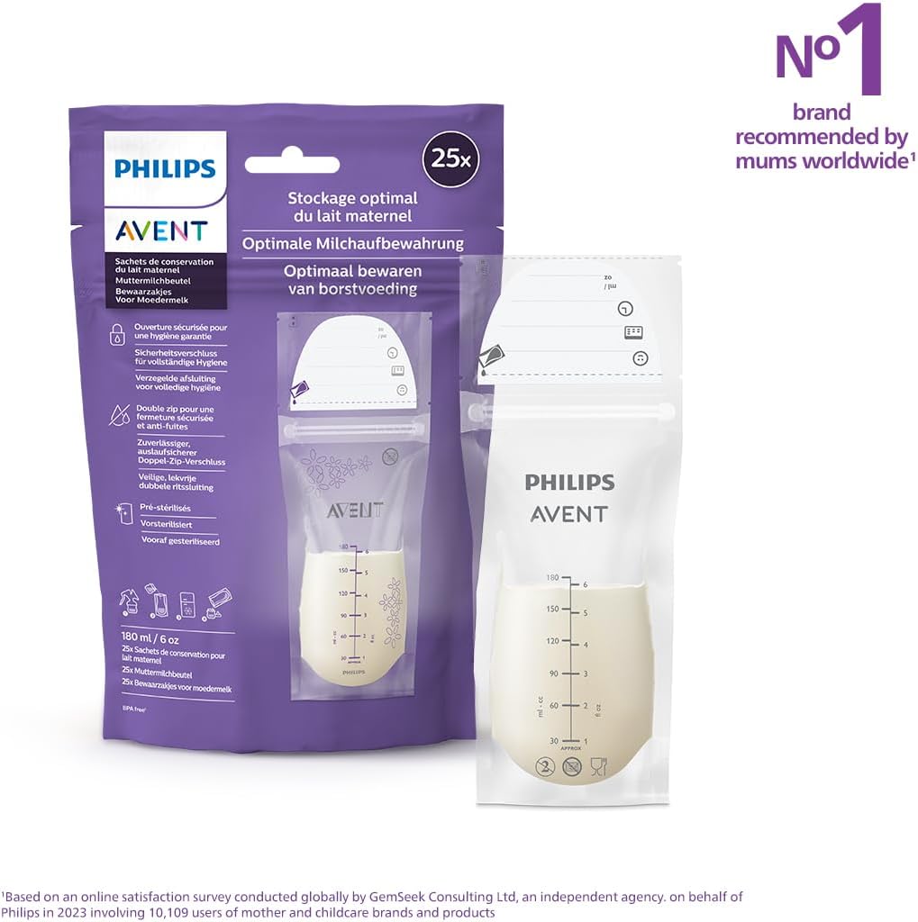 Philips Avent BREAST MILK STORAGE BAGS 180ML X25 — white