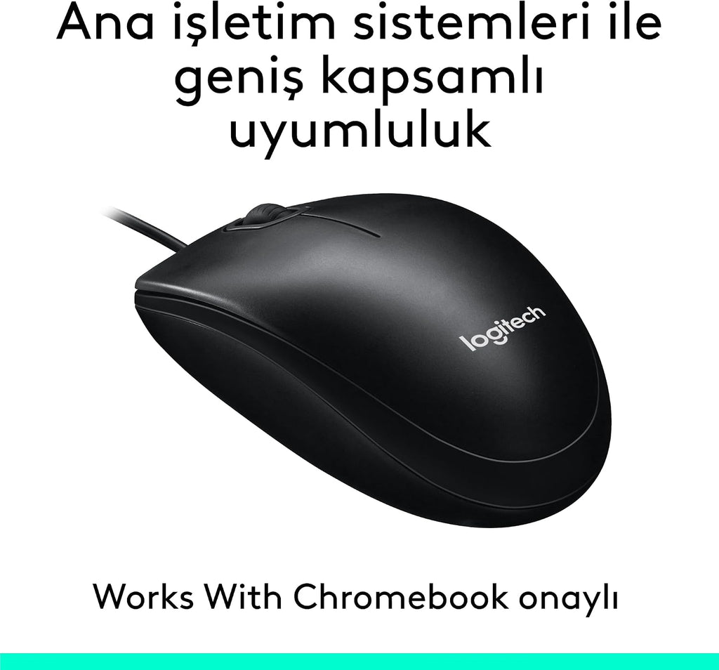 Logitech M100 Wired Mouse — Black