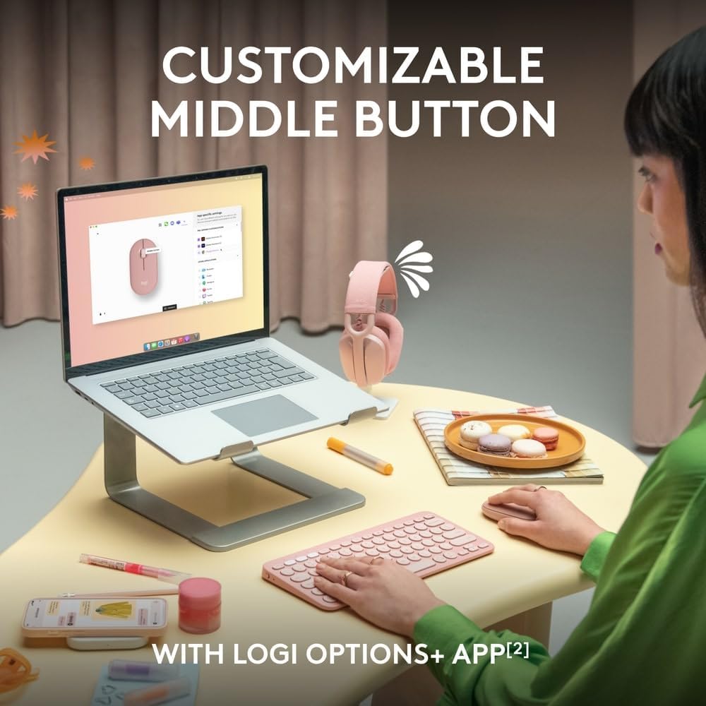 Logitech M350S Wireless Mouse — Rose
