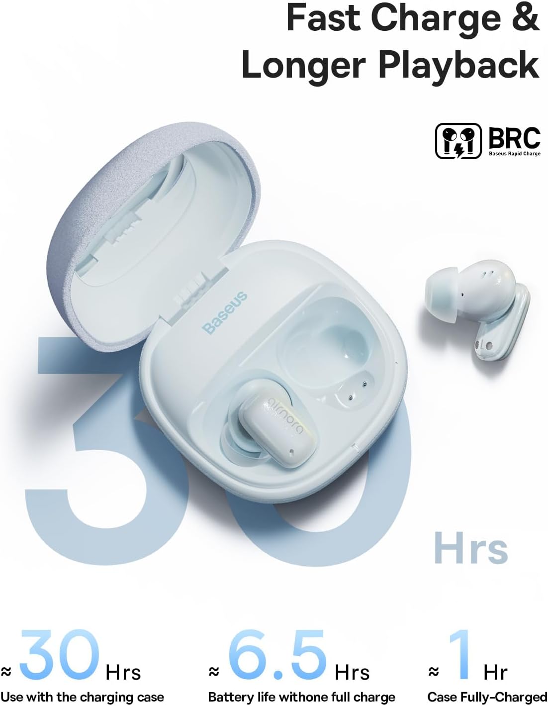 Baseus AirNora 2 Noise-Cancelling Wireless Earbuds — Blue