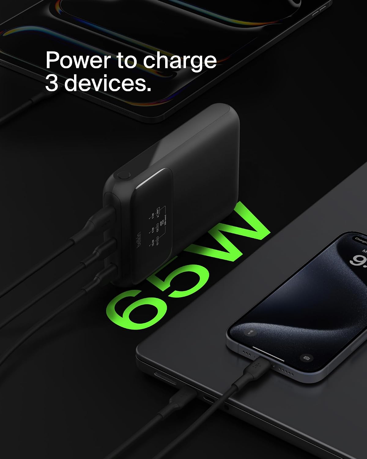 Belkin BoostCharge 20000mAh Laptop Power Bank with 3 USB Ports- Black