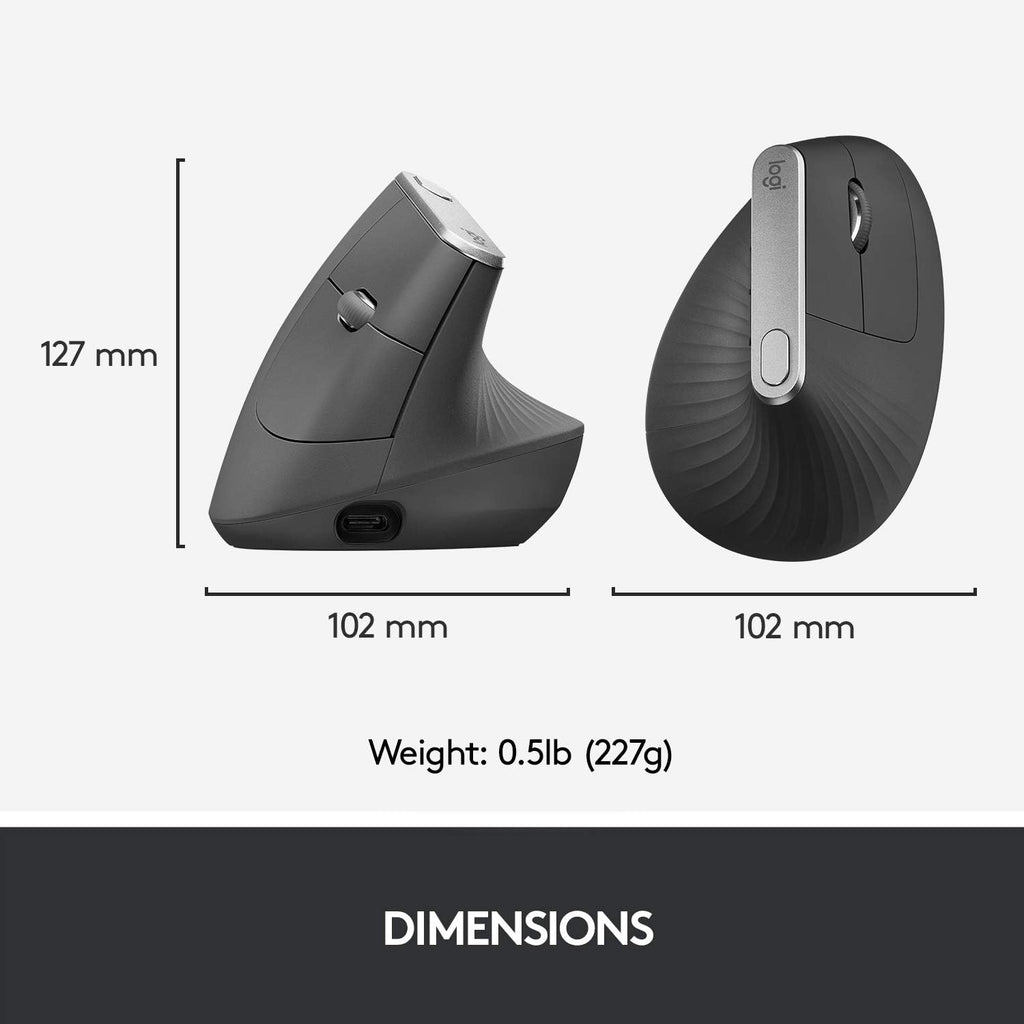 Logitech MX Vertical Wireless Mouse — Graphite