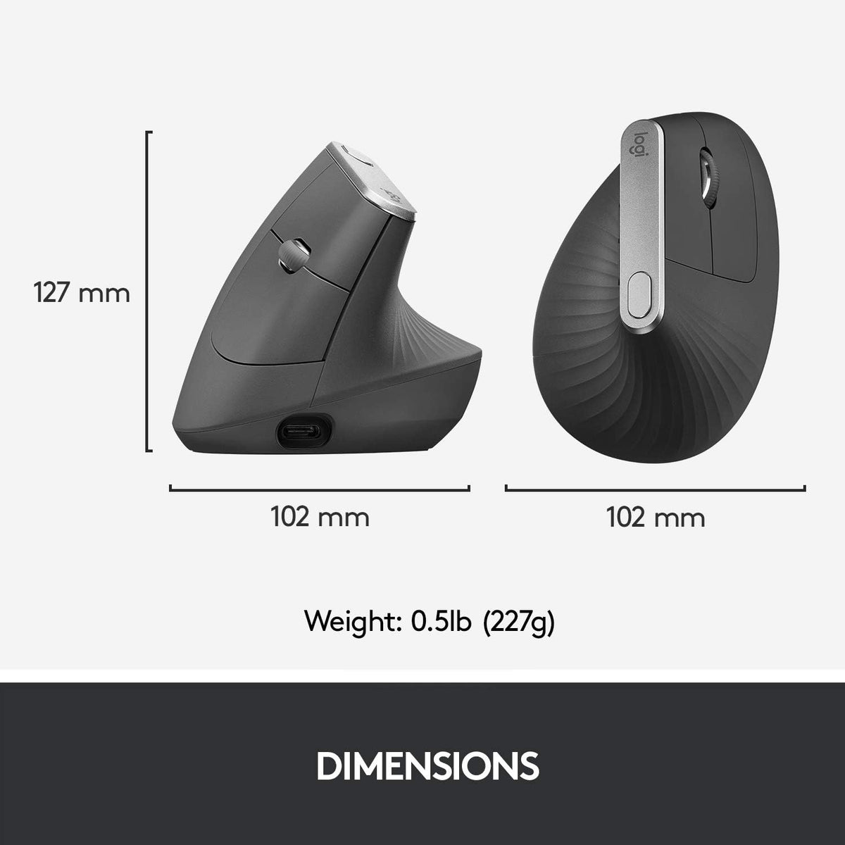 Logitech MX Vertical Wireless Mouse — Graphite