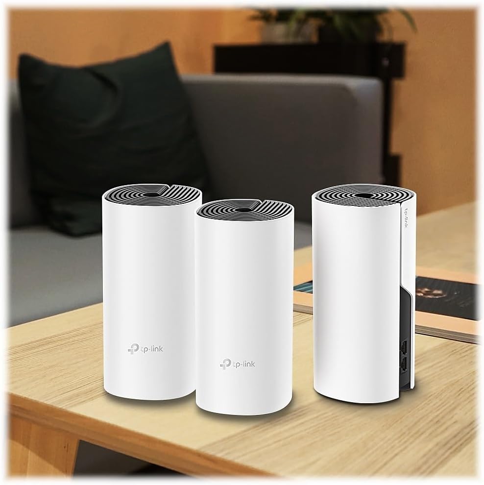 TP-Link Deco Whole Home Mesh WiFi System – Up to 5,500 Sq.ft. Coverage, WiFi Router/Extender Replacement, Gigabit Ports, Seamless Roaming, Parental Controls, Works with Alexa(Deco M4 3-Pack)