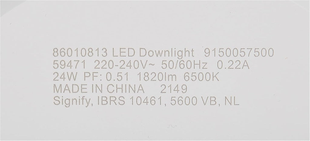 Philips LED Downlight 24W MESON 6500K D200mm Cut out 220V-240V 50/60Hz — White