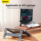 Baseus Laptop Stand for Desktop, Adjustable Ergonomic Portable Holder,4-Gear Adjustable — For Laptop (4-Gear Adjustable) — Grey