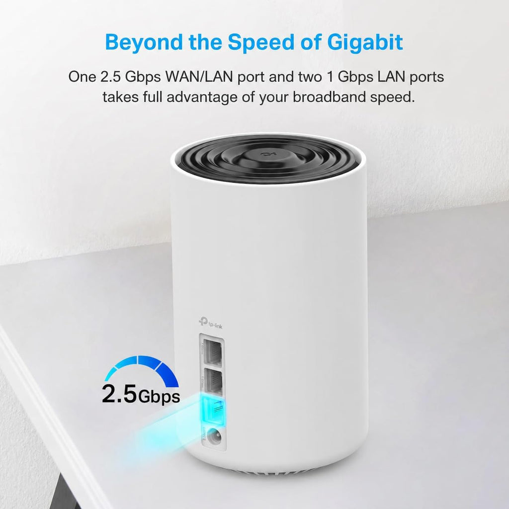 TP-Link Deco XE75 Pro AXE5400 Tri-Band WiFi 6E Mesh System - 2.5G WAN/LAN Port, Covers up to 7200 Sq.Ft, Replaces WiFi Router and Extender, AI-Driven Mesh, 6GHz Band, 3-Pack