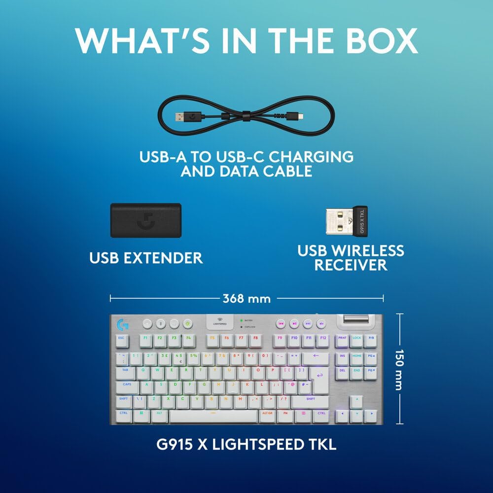 Logitech G915 X TKL Wireless Gaming Keyboard — White