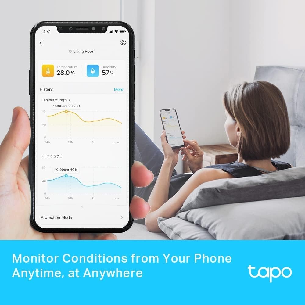 Tapo TP-Link Digital Hygrometer Thermometer T315 Smart Temperature & Humidity Monitor | Real Time | Home Automation | Free Data Storage & Visual Graphs | Hub Required