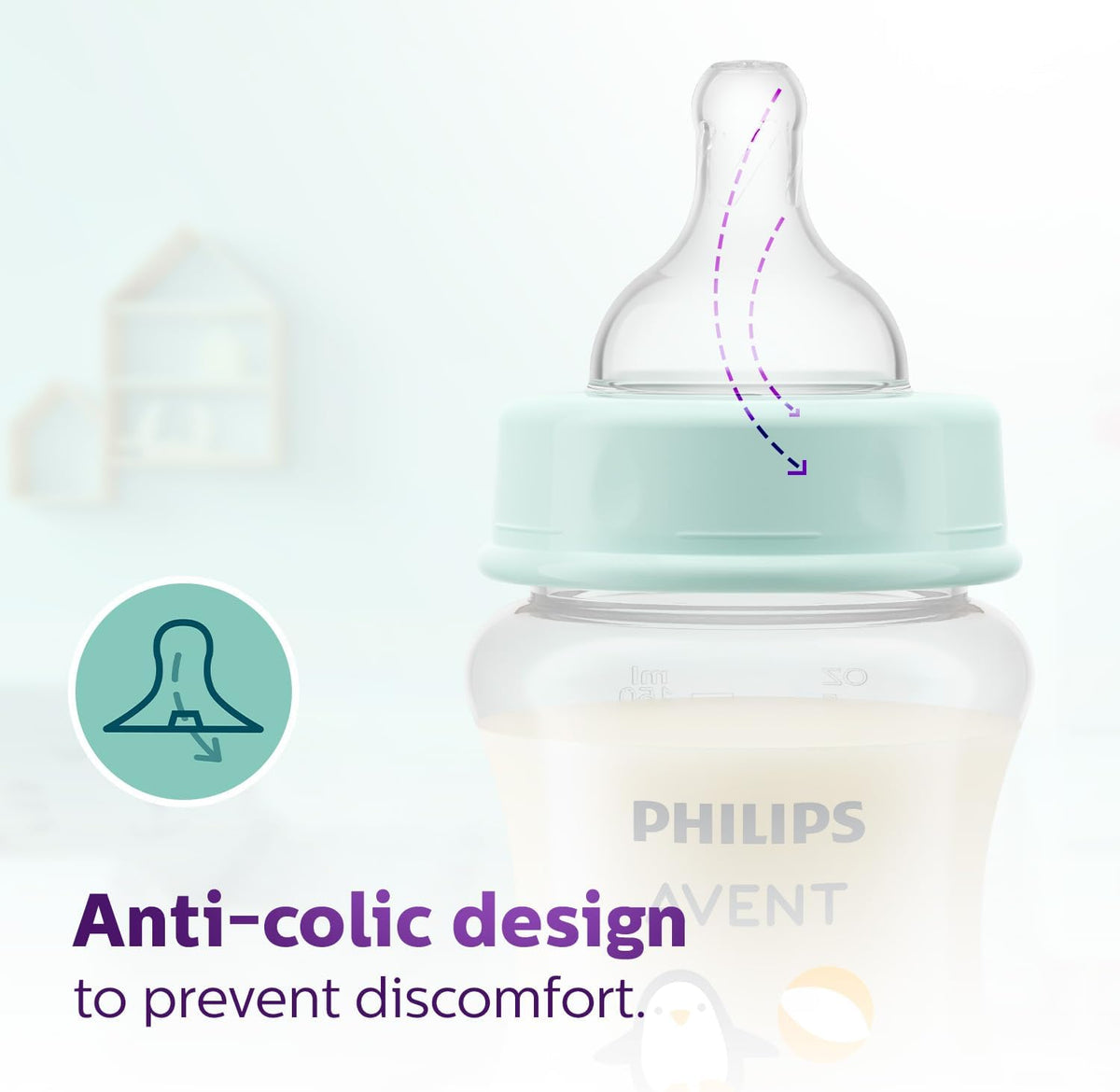 Philips AVENT Philips Grow Feeding Bottle SCF064/01-(330ml Single) by Fratelli — Multicolor