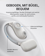 Baseus Bowie MF1 Open-Ear Headphones Bluetooth, Directional Acoustics, Powerful Bass, Ultralight, IPX4 Waterproof, ENC Microphones — White