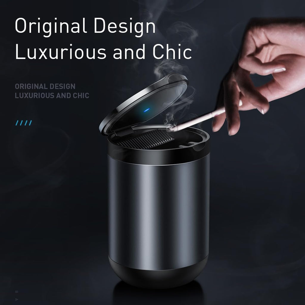 Baseus Premium Portable Car Ashtray, Dark Gray — Dark Grey