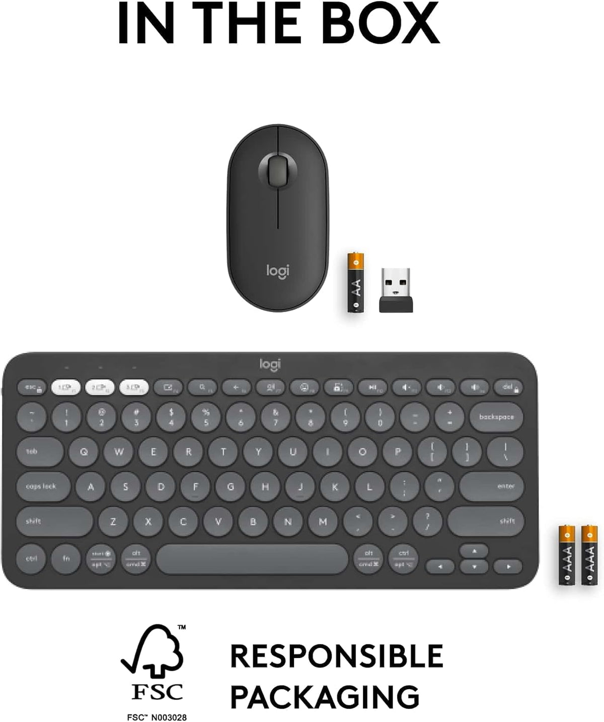 Logitech Pebble 2 Keyboard and Mouse Combo — Graphite