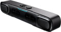 Baseus Wireless Single Soundbar Speaker With Bluetooth 5.3, App Controlled Mini Soundbar, Triple Audio Modes, 7-Colors RGB, Cable Audio with Microphone for TV, PC — Battery — Blue