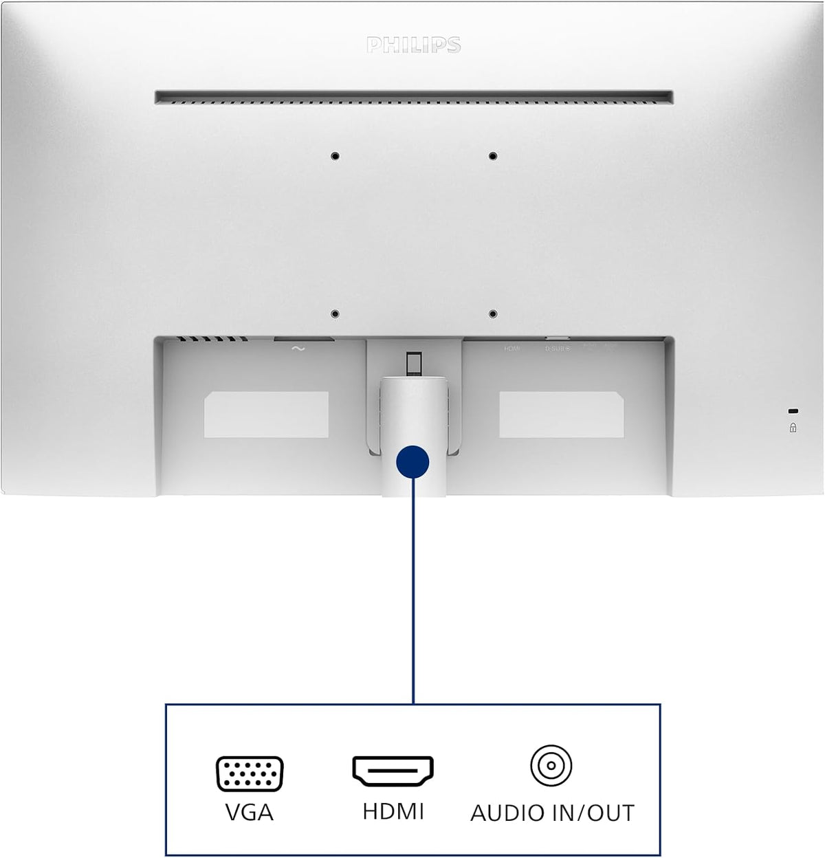 Philips 271V8AW- 27 Inch FHD White Monitor, 75Hz, 4ms, VA, Speakers, AdaptiveSync, Flickerfree, Anti-Glare (1920 x 1080, 250 cd/m², HDMI) — schwarz
