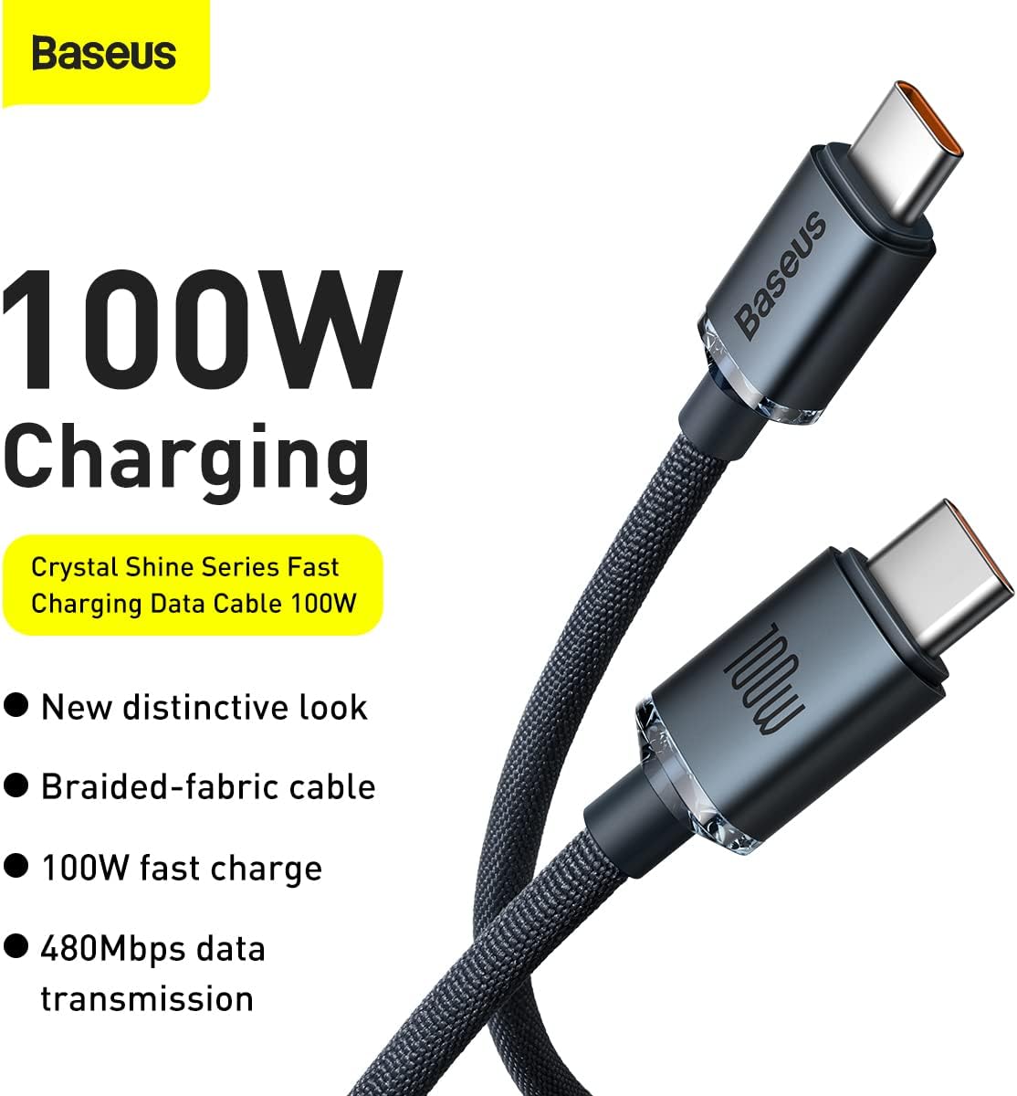 Baseus Pudding Charging Cable for USB-C to USB-C 100W 1.2m - Purple — Purple