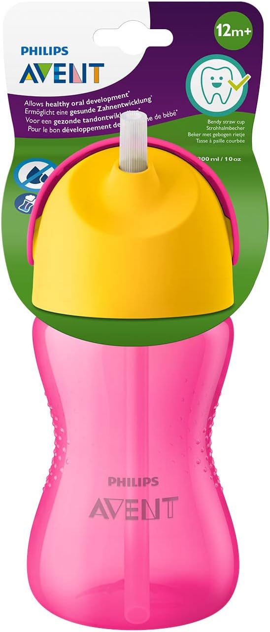 Philips AVENT SCF798/02 Straw Cup, Pink, Pack of 1 — Pink, Yellow