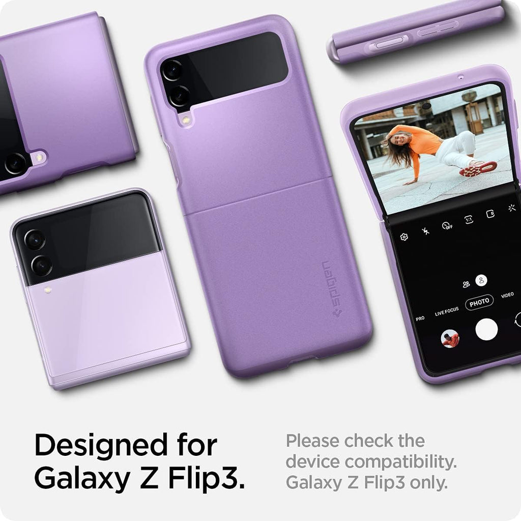 Spigen Thin Fit Case Designed for Apple Samsung Z Flip 3 (2021) - Shiny Lavender — product image 2