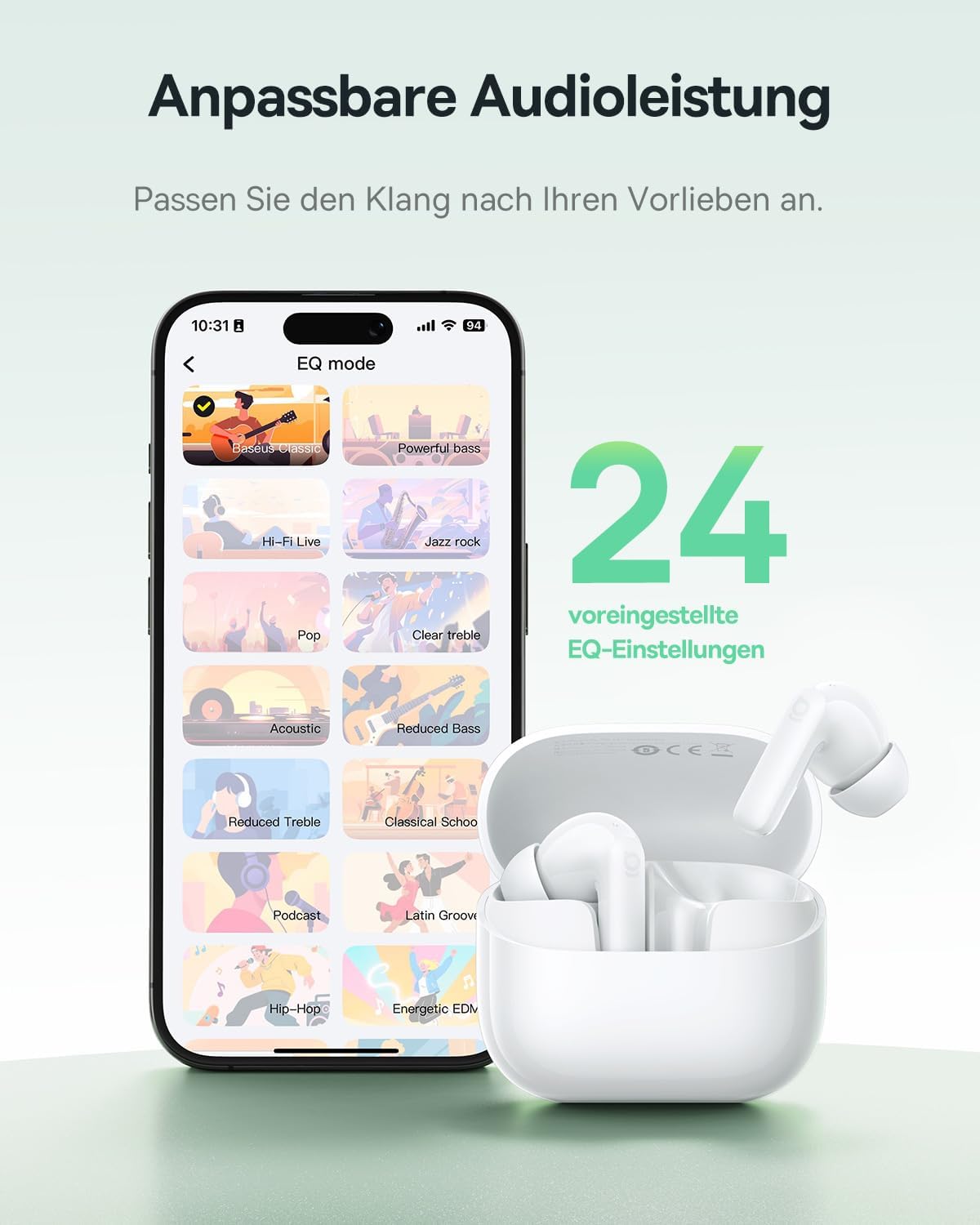 Baseus EP10 NC Wireless Earbuds — White