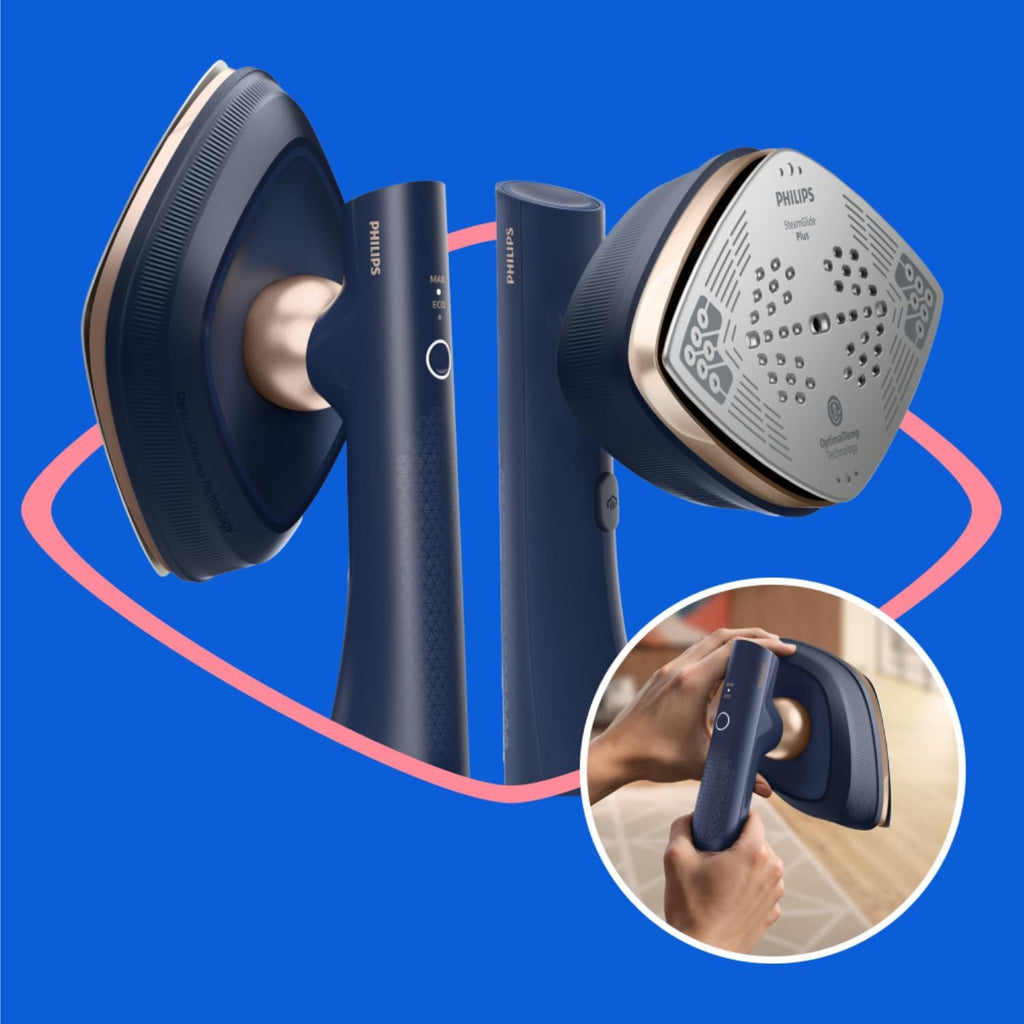 Philips OneTurn Iron & Steamer, 1800W, 45g/min Steam Rate, 90g Steam Boost — dark blue