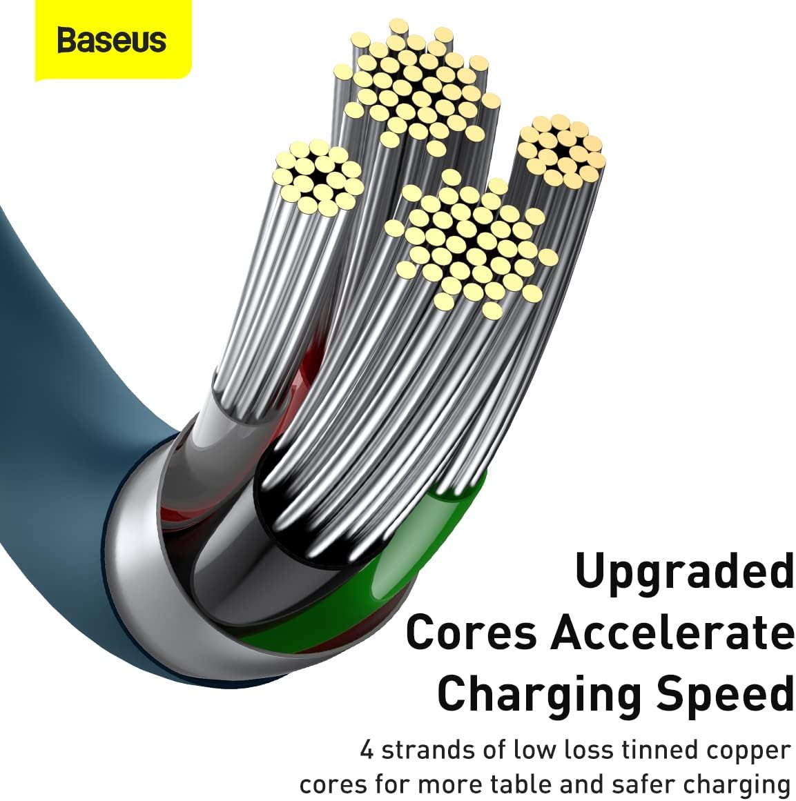 Baseus Superior Series PD 2.4A USB to Lightning Fast Charging Cable, High-Speed 480Mbps Data Transfer Cable — 2M — Blue