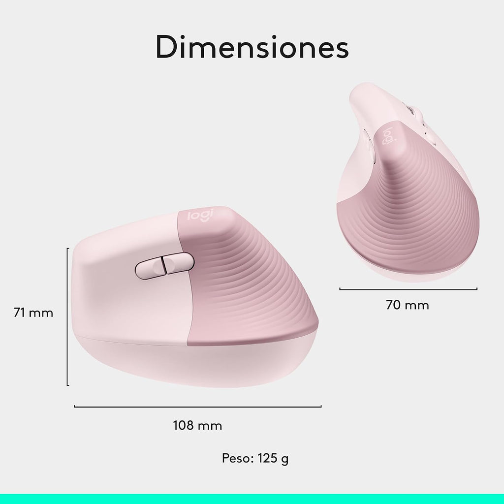 Logitech Lift Vertical Wireless Mouse — Rose