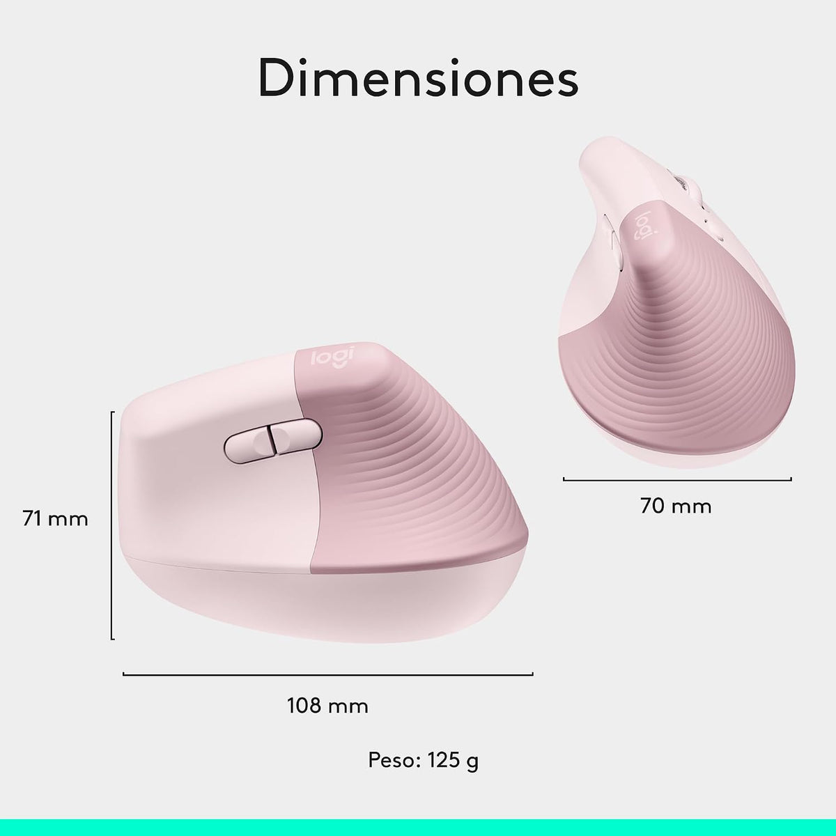 Logitech Lift Vertical Wireless Mouse — Rose