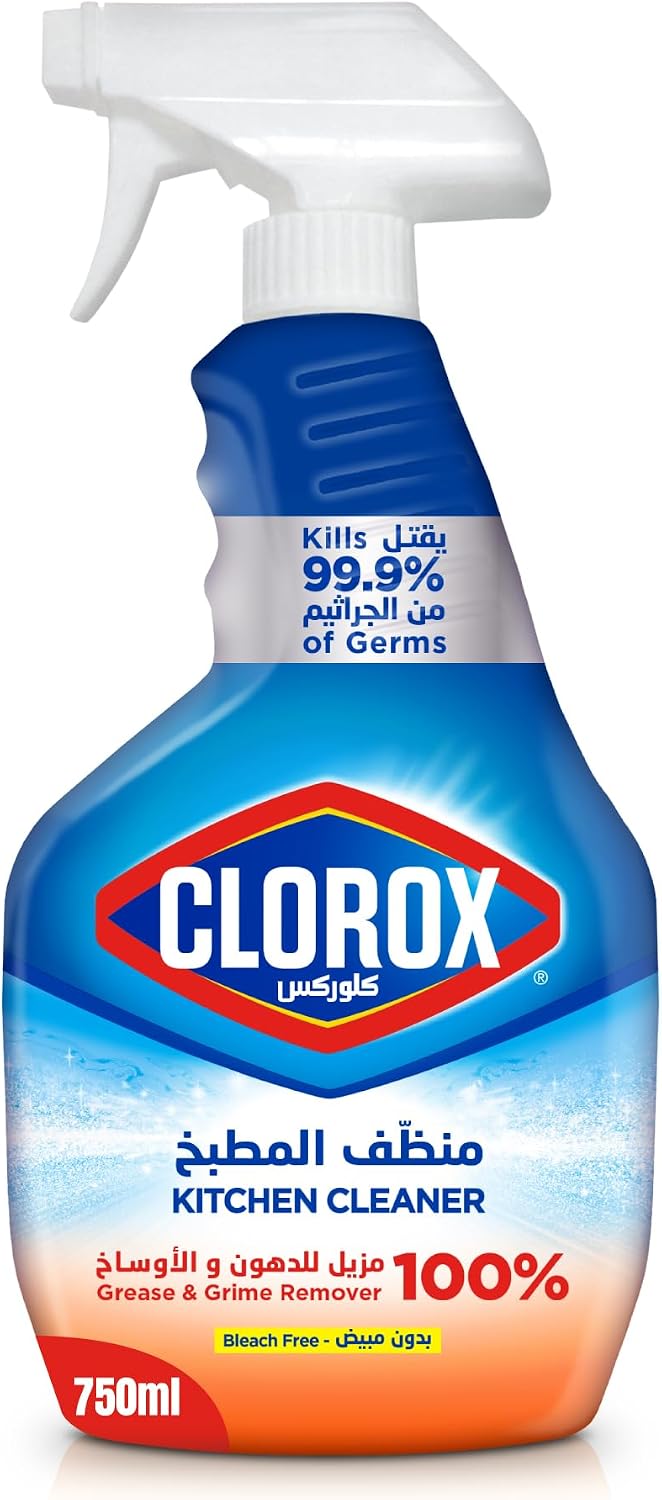 Clorox Kitchen Spray Cleaner, 750ml, Bleach Free, Kills 99.9% of Germs, 100% Grease and Grime Remover — front product image