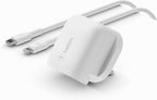 Belkin 20W USB-C Power Delivery Fast Wall Charger With Lightning Cable, Certified PD 3.1 PPS and Travel Sized Design for iPhone 14, Pro, Max, Mini, iPad, Galaxy, Pixel and More